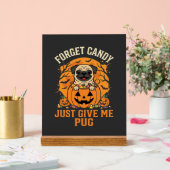Grappig Halloween Pug Snoep Design_1 Acryl Bord (Huwelijk)