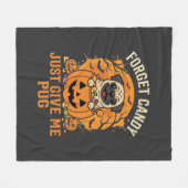Grappig Halloween Pug Snoep Design_1 Fleece Deken (Voorkant (Horizontaal))