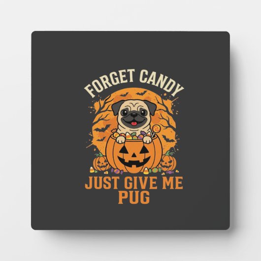 Grappig Halloween Pug Snoep Design_1 Fotoplaat (Voorkant)