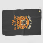 Grappig Halloween Pug Snoep Design_1 Golfhanddoek (Horizontaal)
