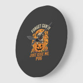 Grappig Halloween Pug Snoep Design_1 Grote Klok (Hoek)