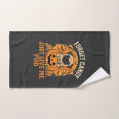 Grappig Halloween Pug Snoep Design_1 Handdoek (Handdoek)