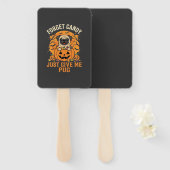 Grappig Halloween Pug Snoep Design_1 Handwaaier (Voorkant en achterkant)