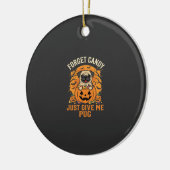 Grappig Halloween Pug Snoep Design_1 Keramisch Ornament (Links)