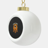 Grappig Halloween Pug Snoep Design_1 Keramische Bal Ornament (Rechts)