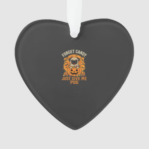 Grappig Halloween Pug Snoep Design_1 Ornament