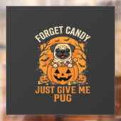 Grappig Halloween Pug Snoep Design_1 Raamsticker (Vel 2)