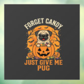 Grappig Halloween Pug Snoep Design_1 Raamsticker (Vel 3)