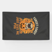 Grappig Halloween Pug Snoep Design_1 Spandoek (Horizontaal)