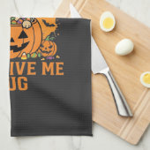 Grappig Halloween Pug Snoep Design_1 Theedoek (Quarter Fold)