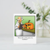 Grappig Halloween Pumpkin Humor Briefkaart (Staand voorkant)