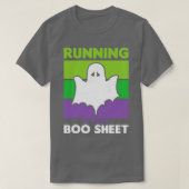 Grappig Halloween Running is Boo Sheet Ghost Retro T-shirt (Design voorkant)