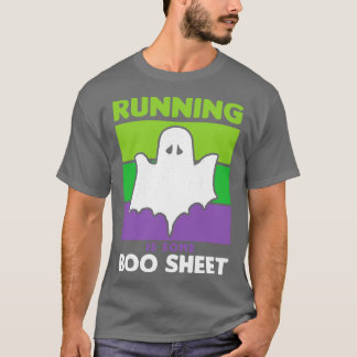 Grappig Halloween Running is Boo Sheet Ghost Retro T-shirt