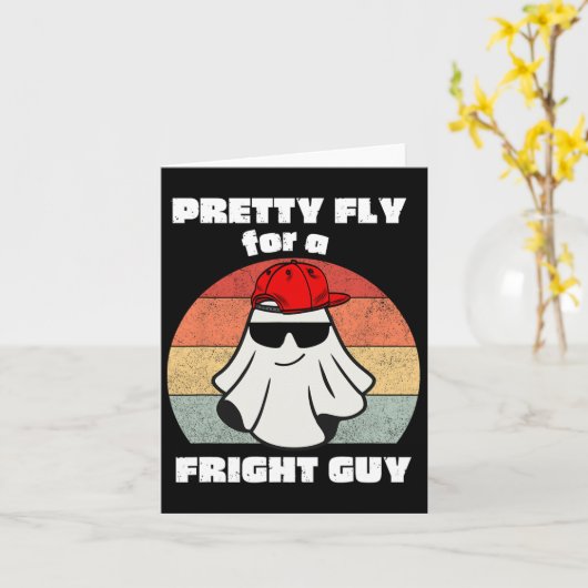 Grappig Halloween Schattige Ghost Spooky Grappig H Kaart (Gele Bloem)