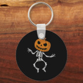 Grappig Halloween Schattige Skelet Pompoen Schedel Sleutelhanger (Voorkant)