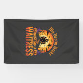 Grappig Halloween serveerster mijn bezem is kapot Spandoek (Horizontaal)