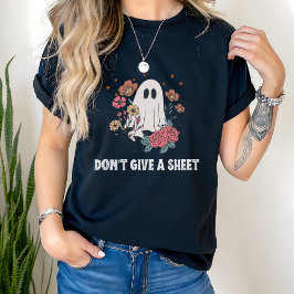 Grappig Halloween-shirt met leuk spook en bloemen T-shirt