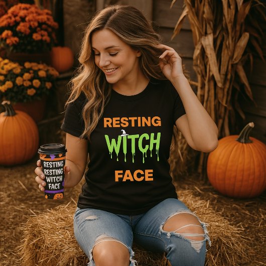 Grappig Halloween Shirt; Resting Witch Face Pun T-shirt