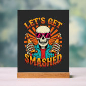 Grappig Halloween Skelet Bier Gebroken Design_1 Acryl Bord (Neutraal)