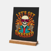 Grappig Halloween Skelet Bier Gebroken Design_1 Acryl Bord (Hoek)