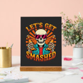 Grappig Halloween Skelet Bier Gebroken Design_1 Acryl Bord (Huwelijk)
