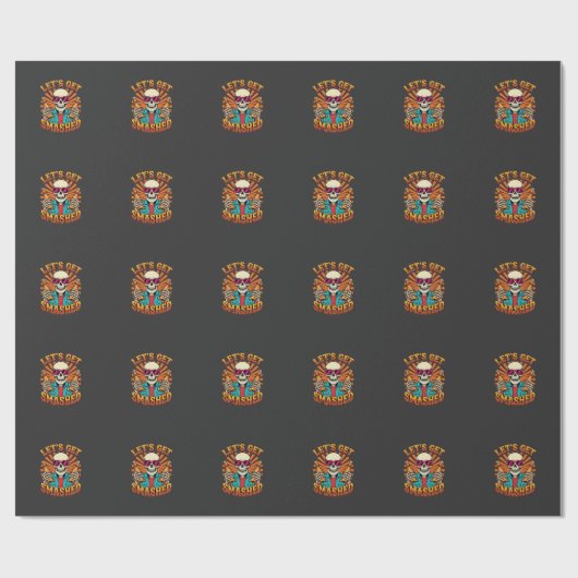 Grappig Halloween Skelet Bier Gebroken Design_1 Cadeaupapier (Vlak)