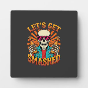 Grappig Halloween Skelet Bier Gebroken Design_1 Fotoplaat