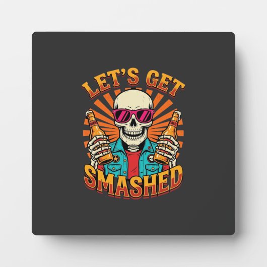 Grappig Halloween Skelet Bier Gebroken Design_1 Fotoplaat (Voorkant)