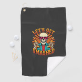 Grappig Halloween Skelet Bier Gebroken Design_1 Golfhanddoek (Insitu)