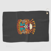 Grappig Halloween Skelet Bier Gebroken Design_1 Golfhanddoek (Horizontaal)