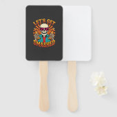 Grappig Halloween Skelet Bier Gebroken Design_1 Handwaaier (Voorkant en achterkant)