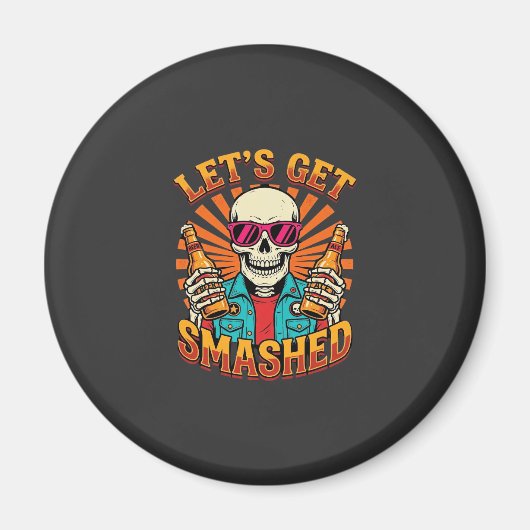 Grappig Halloween Skelet Bier Gebroken Design_1 Magneet (Voorkant)