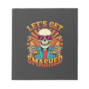 Grappig Halloween Skelet Bier Gebroken Design_1 Notitieblok