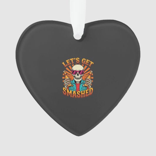 Grappig Halloween Skelet Bier Gebroken Design_1 Ornament (voorkant)