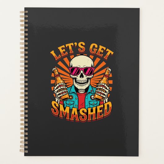 Grappig Halloween Skelet Bier Gebroken Design_1 Planner (Voorkant)