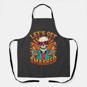 Grappig Halloween Skelet Bier Gebroken Design_1 Schort