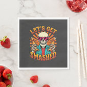 Grappig Halloween Skelet Bier Gebroken Design_1 Servet (Insitu)