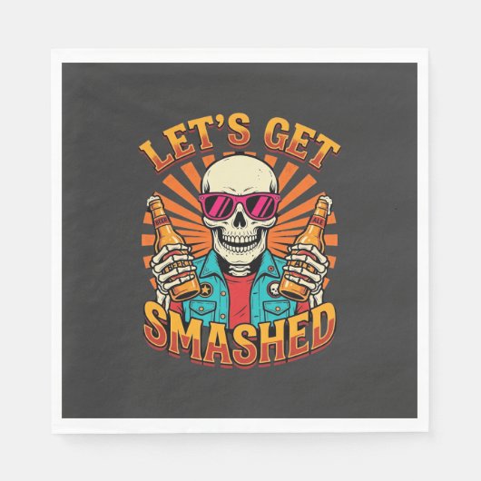 Grappig Halloween Skelet Bier Gebroken Design_1 Servet (Voorkant)