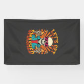 Grappig Halloween Skelet Bier Gebroken Design_1 Spandoek (Horizontaal)