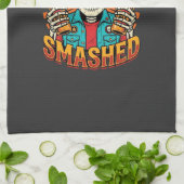 Grappig Halloween Skelet Bier Gebroken Design_1 Theedoek (Gevouwen)