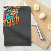 Grappig Halloween Skelet Bier Gebroken Design_1 Theedoek (Quarter Fold)