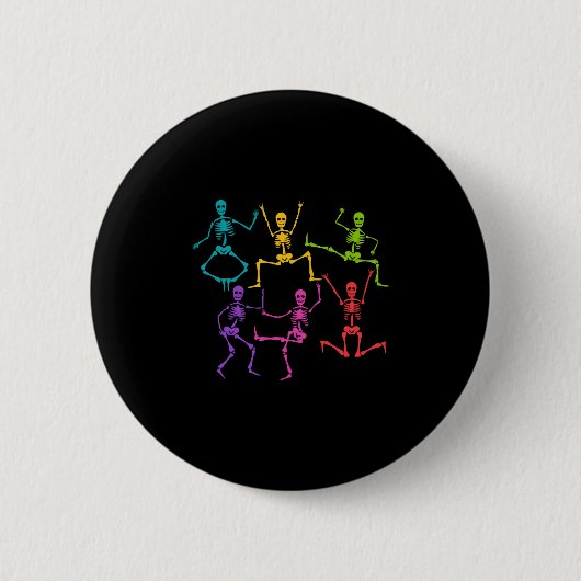 grappig Halloween, skelet dansen Ronde Button 5,7 Cm (Voorkant)