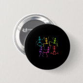 grappig Halloween, skelet dansen Ronde Button 5,7 Cm (Voorkant /achterkant)