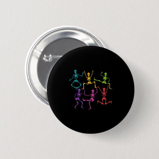 grappig Halloween, skelet dansen Ronde Button 5,7 Cm (Voorkant /achterkant)