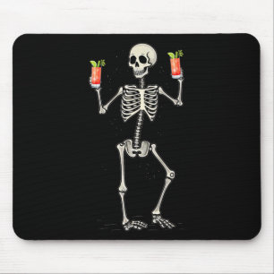Grappig Halloween skelet Drink Bloody Mary Tail Muismat