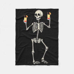 Grappig Halloween skelet Drink Tequila Sunrise Fleece Deken
