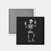 Grappig Halloween skelet Drink Tequila Sunrise Magneet (Voorkant / Achterkant)