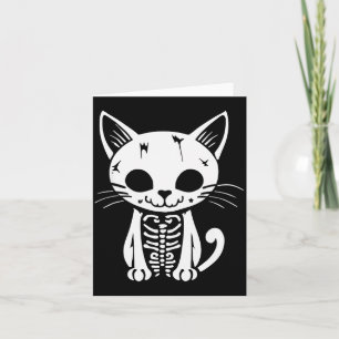 Grappig Halloween Skelet Kat Kostuum Schedel C Kaart