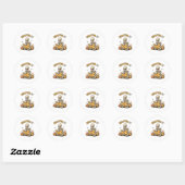 Grappig Halloween-skelet leest boek 67 memes _1 Ronde Sticker (Vel)