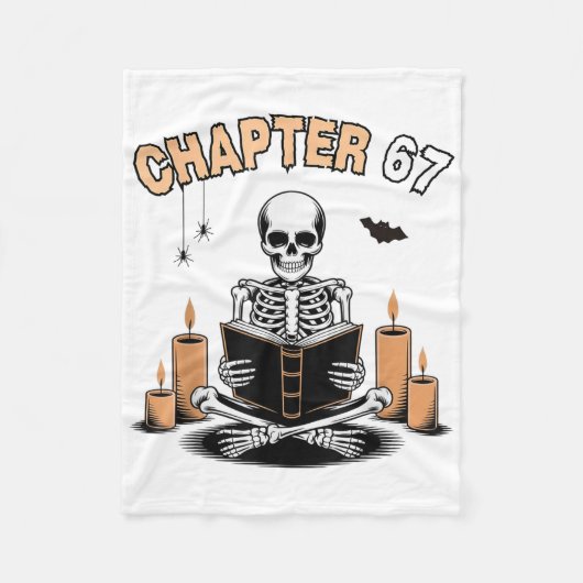 Grappig Halloween-skelet leest boek 67 memes _2 Fleece Deken (Voorkant)